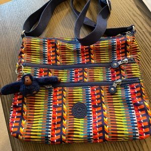 Kipling Multicolor Striped Nylon Crossbody